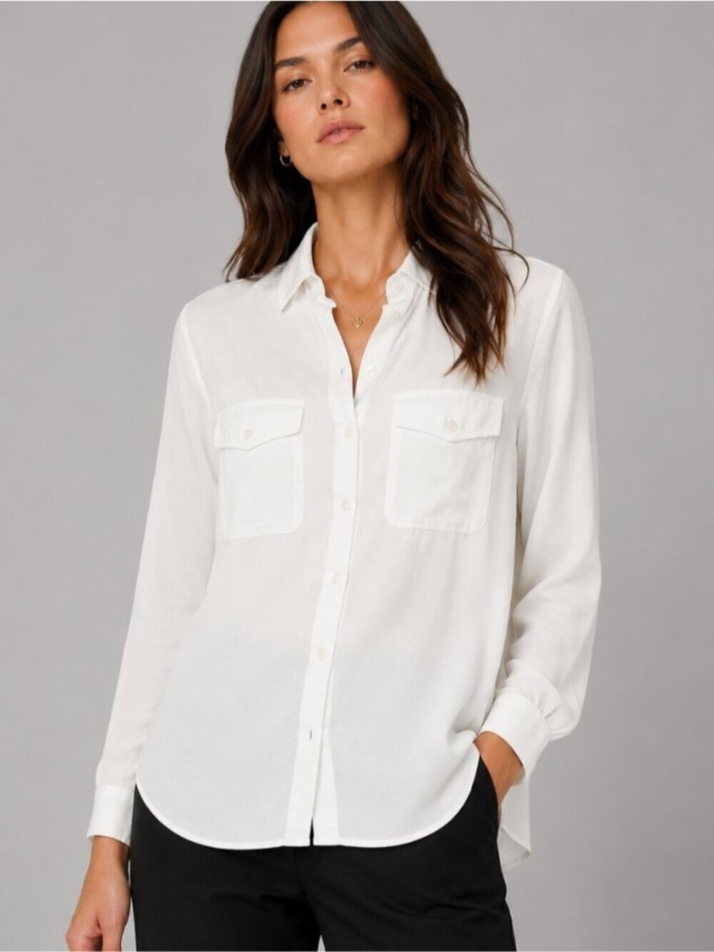 Aritzia Talula White Button Front Shirt